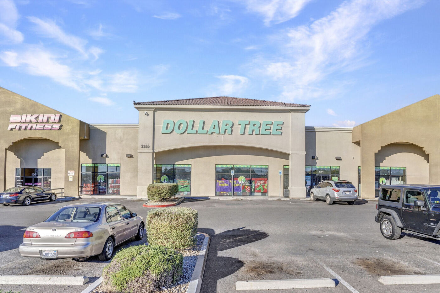 Apache Center retail building with Dollar Tree storefront