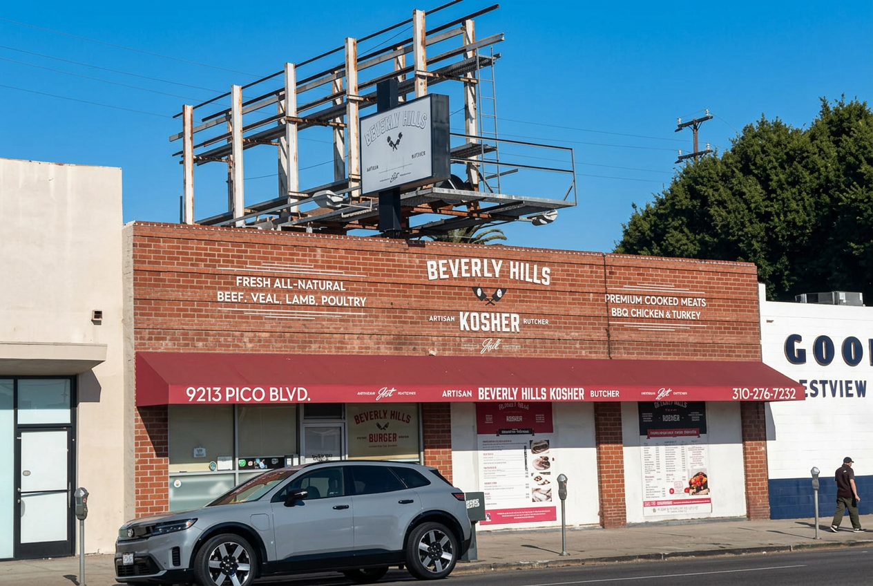 Multi-unit commercial storefront building in West Los Angeles